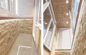 Балкон под ключ с отделкой декоративной плиткой