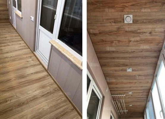 Кейс: Лоджия 8 кв.м под ключ: остекление, теплые полы + отделка ламинатом и ПВХ панелями 