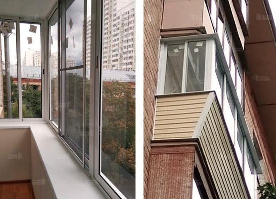 Полутеплое остекление с расширением по подоконнику