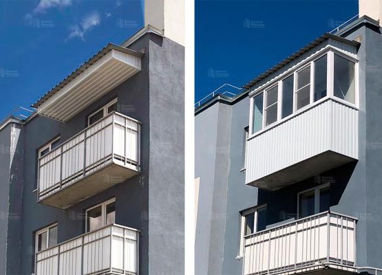 Кейс балкона под ключ: профиль KBE, стеклопакеты Clima Guard, теплый пол с отделкой