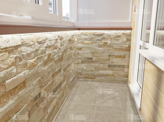 Балкон под ключ с отделкой декоративной плиткой