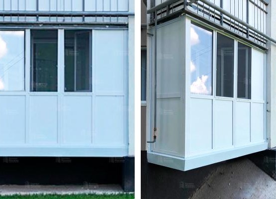 Ремонт балкона: кейс французского остекления с глухим цоколем из сэндвич-панелей