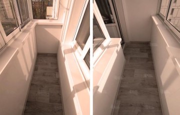 Балкон с раздвижным остеклением и отделкой Евростандарт