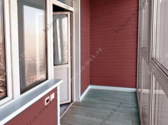 Отделка лоджии. Вагонка и ламинат