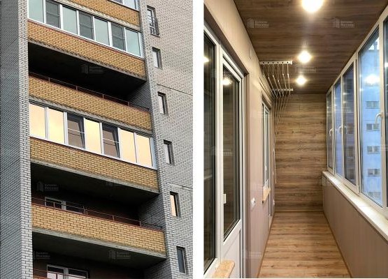 Ремонт лоджии 8 м2 с остеклением, теплым полом, отделкой ламинатом и ПВХ панелями под ключ