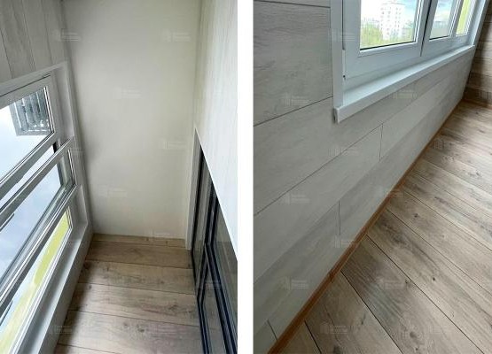 Преображение по стандарту: лоджия с ламинатом на всех поверхностях
