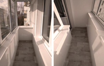 Холодное остекление балкона с отделкой ПВХ панелями