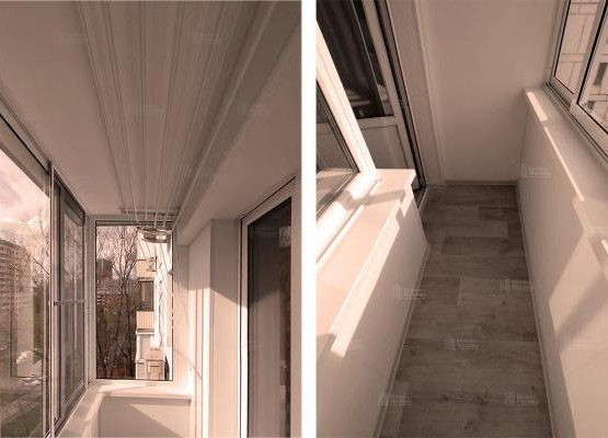 Балкон с раздвижным остеклением и отделкой Евростандарт